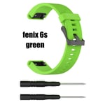 For Garmin Fenix 6 6s 6x 5 5s 5x Silicone Watch Band 20mm 22mm Green