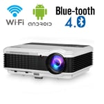 Wireless Bluetooth LED Projector 6000 lumens HD HDMI Airplay Wifi LCD Android Bluetooth 1080P for Home Cinema Outdoor Movie Game Party TV Projector iPhone iPad Mac Laptop PC Tablet Phone DVD PS4
