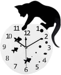 BANNAB 1 Pc Horloge Murale Acrylique Creative Cat Aquarium Design Horloge Muet Horloge Murale pour la Décoration de Salon à la Maison - Pas de Batterie