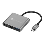 NOVOO Hub USB C vers HDMI, 3 en 1 Adaptateur USB C vers USB 3.0, HDMI 4K, Type-C PD Recharge, USB C Hub en Aluminium Compatible avec Macbook Pro Macbook Air ChromeBook Pixel