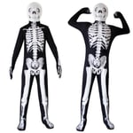 Halloween-kostym för barn och tonåringar, skelett-jumpsuit, 3-15 år, festkläder, utklädningskläder, present 7-8 Years