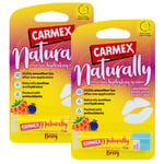 2 x Carmex NATURALLY Berry Lip Balm Natural Hydrating Moisturising Stick 4.25g