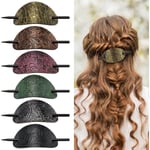 6PCS Hårklämma med pinne, Faux Läder Oval Form Hårklämmor Hår Slider Pin Hästsvanshållare, Bohemian Style Hårtillbehör Klämma