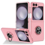 Samsung Galaxy Z Flip 6 skal med magnetisk ringhållare rosa