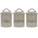 Vintage Sage Tea Coffee Sugar Canisters