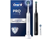 Braun Oral-B Pro 3 3900 Gift Edition, Electric Toothbrush (white/black, incl. 2nd handpiece)