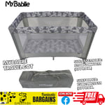 My Babiie Travel Cot Grey Tie Dye Toddler Baby Holiday Easy Assemble Pop Up Bed