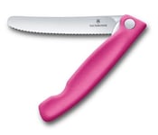 Victorinox Swiss Classic vikbar kniv, tandad, 11 cm - Rosa