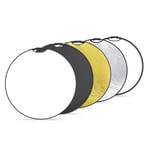 Neewer 5-in-1 Portable Round 32 in/80cm Light Reflector Collapsible Multi-Disc with Single Grip and Bag for Studio Photography Lighting and Outdoor Lighting - Gold/Silver/White/Black/Translucent
