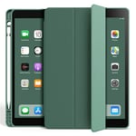 Étui de Protection pour iPad 10.9" (Air 5/4ème génération) avec Porte-Stylo, Smart Case Cover Smart Case Cover (Vert foncé)