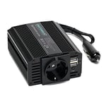 OVERMUST - Inverter Voiture 12V 220V 300W | Adaptateur Prise Auto/Électrique | Transformateur Double Port USB | Protection Surchauffe | Prise Schuko 220V | Prise Allume Cigare