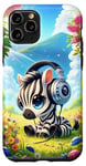 iPhone 11 Pro Kawaii Zebra Headphones: The Zebra's Rhythm Case