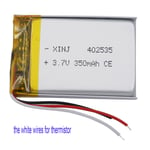 3.7V 350mAh 1.29Wh NTC Thermistor Li Li-ion Battery Cell 402535 For GPS DashCam