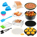 124Pcs Air Fryer Accessories, Bestcool Airfryer Kit 8'' Actifry Air Fryer of 4.2QT-6.8QT-UP with Non-Stick Cake Pan, Silicone Mat, Pizza Tray Suitable for Healthy Eating Item Name (3.5L)