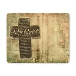 Christian Religious Bible Verse The Lord is My Rock Religious Rectangle Non Slip Rubber Mousepad, Gaming Mouse Pad Mouse Mat for Office Home Woman Man Employee Boss Work