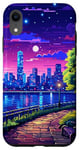 iPhone XR New York City Evening Synthwave Retro Pixel Art Case