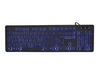 Gembird - Tangentbord - Bakgrundsbelyst - Usb - Qwerty - Amerikansk - Svart - Färglåda