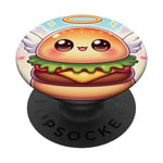 Cute Kawaii Hamburger with Halo and Wings PopSockets Swappable PopGrip