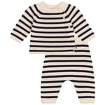 Petit Bateau Sailor Striped Stickat Klädset I 2 Delar Avalanche Smoking | Beige | 12 months