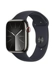 Apple Watch Series 9 (Gps + Cellular), 45Mm Graphite Stainless Steel Case With Midnight Sport Band - S/M