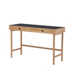 A2 Mind desk Black linoleum, drawers and legs in oiled oak