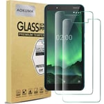 AOKUMA Nokia C2 Tempered Glass Screen Protector, [2 Pack] Premium Quality Guard Film, Case Friendly, Comfortable Round Edge,Shatterproof, Shockproof, Scratchproof oilproof
