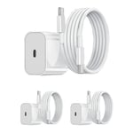 Laddare för Android/Apple - Snabbladdare 20W USB-C - USB-C, adapter + 2m kabel Vit, flera storlekar tillgängliga (Flera kombinationer tillgängliga) C-C port 3pc