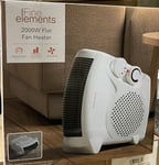 Electric Fan Heater 2000W Portable with Thermostat 2KW Flat Upright Floor 2 In 1