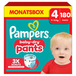 Pampers Baby-Dry Pants, storlek 4 Maxi, 9-15 kg, månadsbox (1 x 180 blöjor)