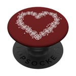Symbol of Love Valentines Day Roses Coquette Heart PopSockets Swappable PopGrip