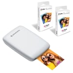 AgfaPhoto Mini P.2 - Pack Imprimante Portable Zink Photos Instantanées + Recharge pour 60 Photos supplémentaires - Impression sans Encre Facile, Rapide - Photo 75 x 50 mm - Smartphones et Tablettes