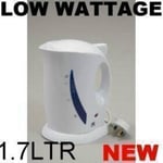 NEW WHITE QUEST 1.7L CORDLESS LOW WATT WATTAGE CARAVAN CAMPING CORDLESS KETTLE