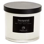 Chloefu LAN Premium Jasmine Scented Candle for Men & Women, Highly Scented, 200g|45 Hour Long Lasting, Relaxing Aromatherapy All Natural Soy Candle, Home Decor, White Glass Jar Candle with Gift Box