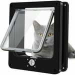 Kattlucka, 4-vägs roterande lås Magnetisk kattlucka för katter, kattungar och kattungar, uppgraderad version M Svart, 19*5,5*22)