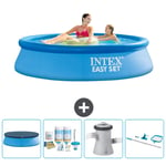 Intex Pyöreä puhallettava Easy Set uima-allas - 244 x 61 cm - Sininen - Mukana Lisätarvikkeet CB7