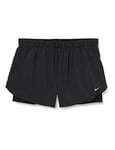 Nike Women Flex 2-in-1 Woven Shorts (Plus Size) - Black/Black/White, 3x