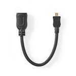 High Speed ​​HDMI Hona till HDMI Micro kabel med Ethernet, 4K@30Hz, 10.2 Gbps, 0.2m