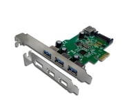 ConnectLand PCIE-USB3-3+1P-RENESAS - Adaptateur USB - PCIe 2.0 profil bas - USB 3.0 x 4
