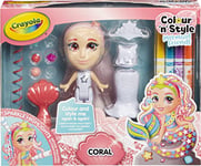 CRAYOLA Colour 'n' Style Mermaid Friends: Coral | Colour and Style Your Own Mermaid, Again and Again (Includes Magic Dry-Erase Pens) | Ideal For Kids Aged 3+