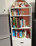 Retro Kids Bookcase Tall Storage Unit Children White Drawer Shelf Cabinet Rack
