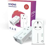 Strong Powerline 600 V2.0 Adapter Homeplug Passthrough Starter Kit - 2 Pack