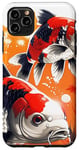 iPhone 11 Pro Max three koi fishes lucky japanese carp asian goldfish cool art Case