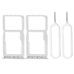 2Pcs Dual SIM Card Slot Tray Holder Holder for Huawei P30 Lite 2020 White
