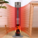 FMXYMC Electric Patio Heater, Portable Ceramic Space Tower Heater, Realistic Flame Effect, Remote Control, 3 Gears Adjustable Thermostat, for Outdoor/Indoor Office Use