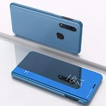 SWMGO® Mirror Plating Flip Case for Realme 3 Pro (Sky Blue)