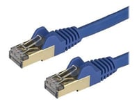 StarTech.com 1m CAT6A Ethernet Cable, 10 Gigabit Shielded Snagless RJ45 100W PoE Patch Cord, CAT 6A 10GbE STP Network Cable w/Strain Relief, Blue, Fluke Tested/UL Certified Wiring/TIA - Category...