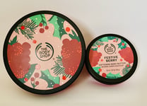 The Body Shop Festive Berry Body Butter 200ml & 50ml Discontinued Range Set New