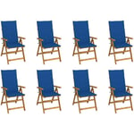 Lot de 8 Chaises de Jardin Exterieur pliables - Chaises Relax Design avec coussins Bois d'acacia vidaXL