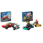 LEGO City Go-Karts and Race Drivers, Racing Vehicle Toy Playset for 5 Plus Year Old Boys, Girls & City Police Bike Car Chase Toy with Racing Vehicle & Motorbike Toys for 5 Plus Year Olds, Kids