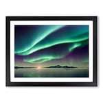 Gorgeous Aurora Borealis H1022 Framed Print for Living Room Bedroom Home Office Décor, Wall Art Picture Ready to Hang, Black A2 Frame (64 x 46 cm)